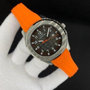 Orange Exclusive Silicone Strap Luminous Day Display Business Aquanaut Design Wa